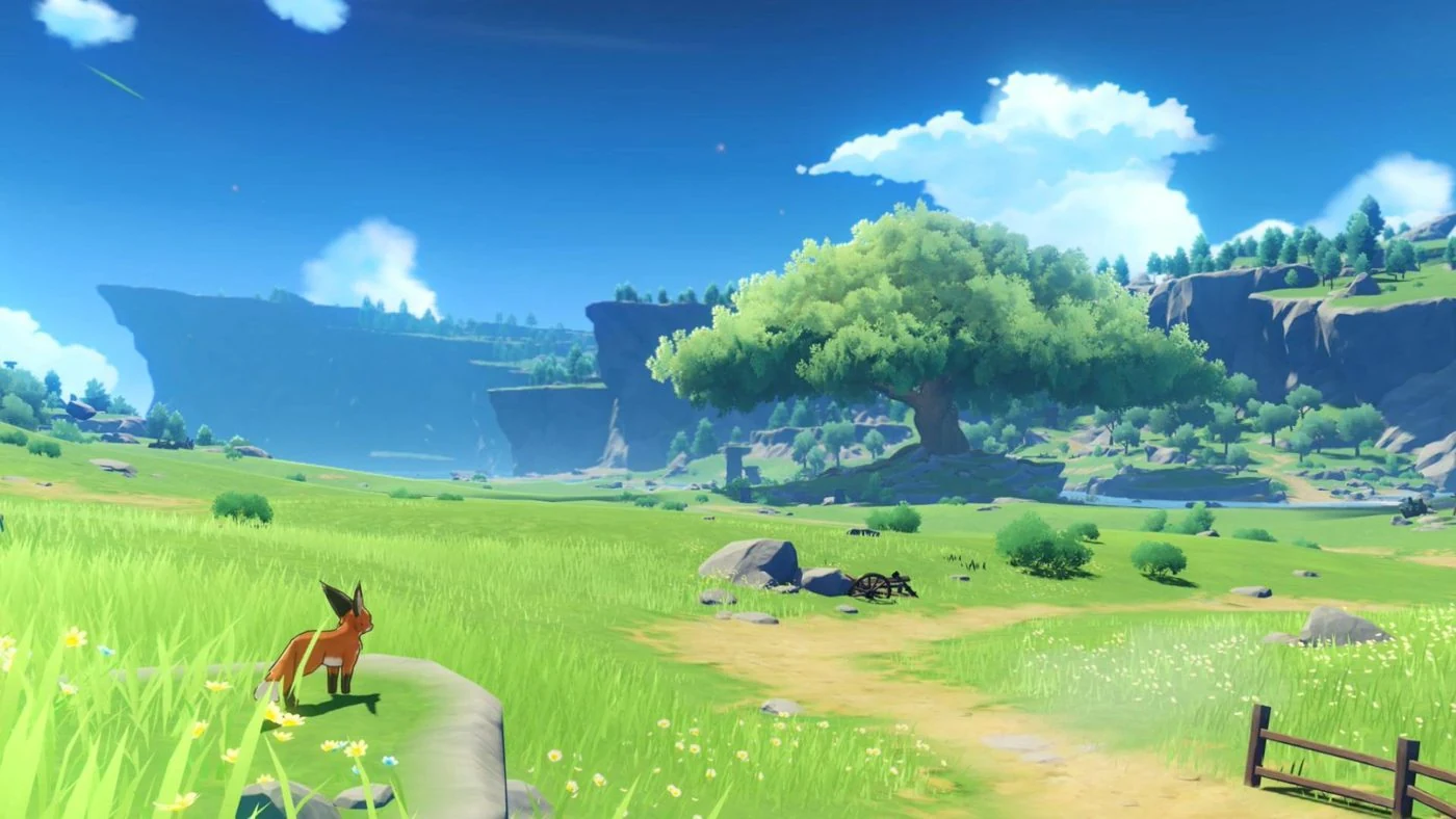 Interactive map with waypoints and collectibles in Genshin Impact